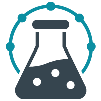 A beaker and a circle graph